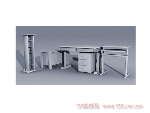 3D办公家具组合模型1套