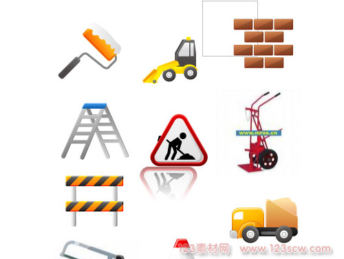 工地工具类矢量图图标