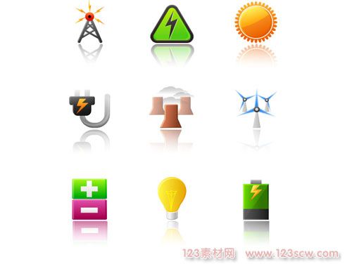 绿色新能源类矢量图图标