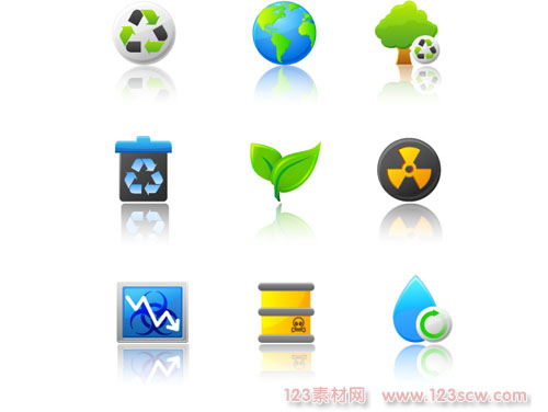 绿色环保减少污染矢量图标