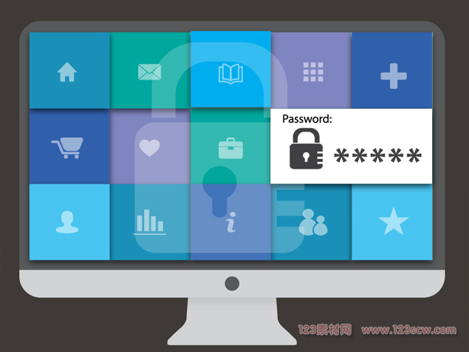 安全信息登陆界面矢量图片