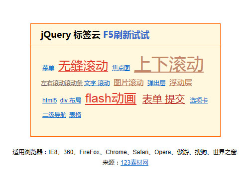 jquery标签云无规则样式