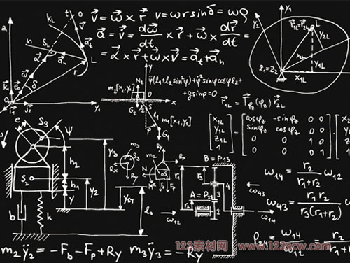 科学计算黑板报数学公式eps大数据时代背景素材