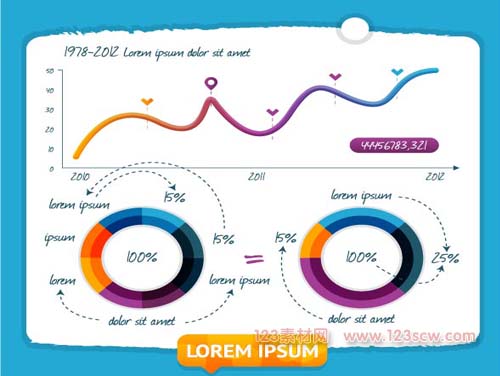 创意数据统计信息图矢量图