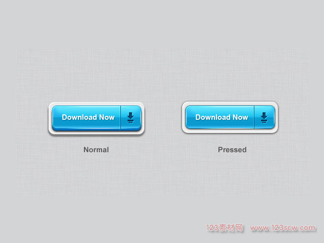 蓝色纯净的3D按钮PSD素材
