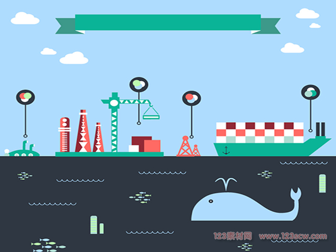 海洋开发插画矢量图片