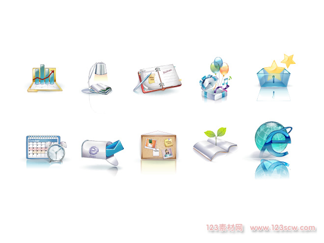 精美3D风格商务图标矢量素材2
