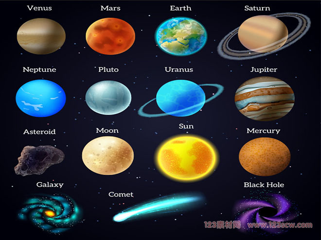 宇宙星球星系矢量图片3