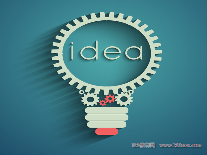 齿轮灯泡创意矢量图片